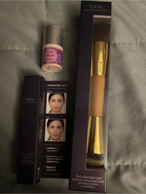 tarte Bamboo Dual-Ended Contouring Brush & Flush Cream Blush Stick - Gold, Pink
